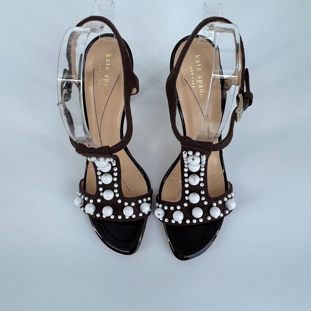 Kate Spade Looker Sz 10B Beaded Sandal Heel Italy Stiletto Dressy Summer NIB - Picture 2 of 9